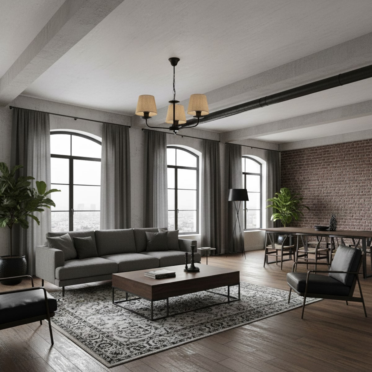 lampa wisząca boho 3 punktowa czarna edylit abażury z juty