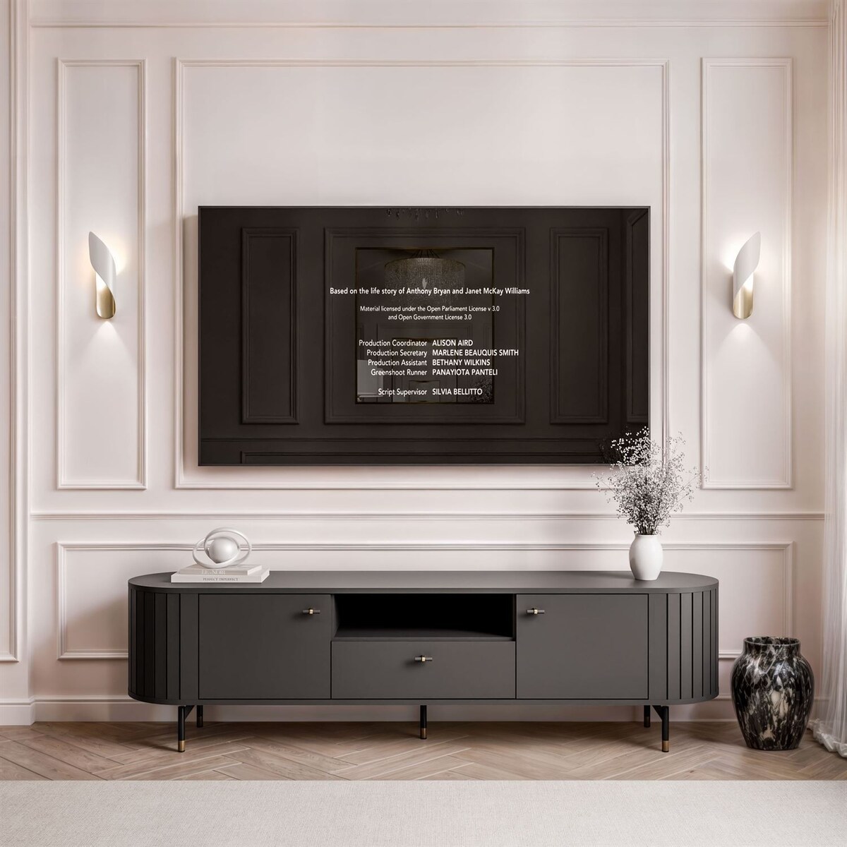 Szafka RTV ELODIE z szufladą czarna