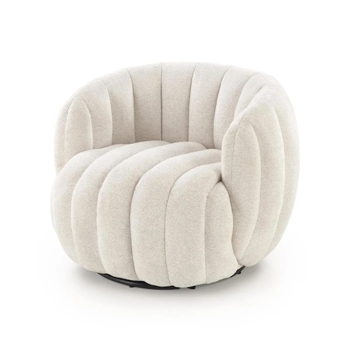 Fotel do salonu FRASER kremowy obracany