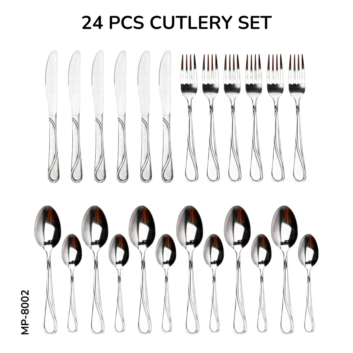 Zestaw sztućców 24 ELE na 6 osób sztućce komplet MASTERPAN MP-8002
