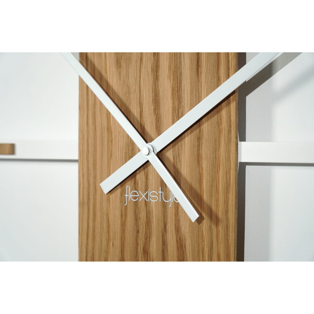 Metalowy zegar ścienny dębowy Unique 50cm