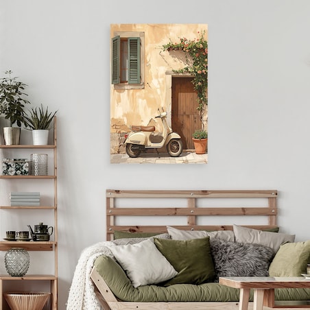 Obraz do salonu sypialni jadalni hotelu, Skuter Vespa Toskania 80x120 cm