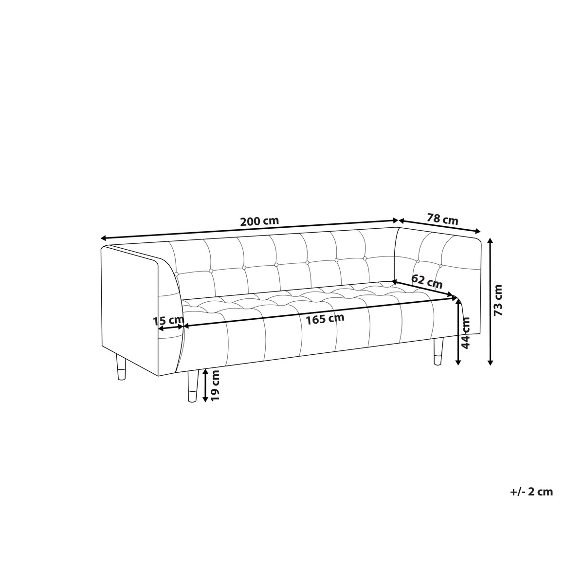 Sofa dla 3 osób BYSKE Boucle Złamana biel