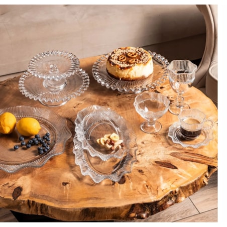 KOMPLET Filiżanka do kawy herbaty ze spodkiem szklana 6x 200 ml WZOREK