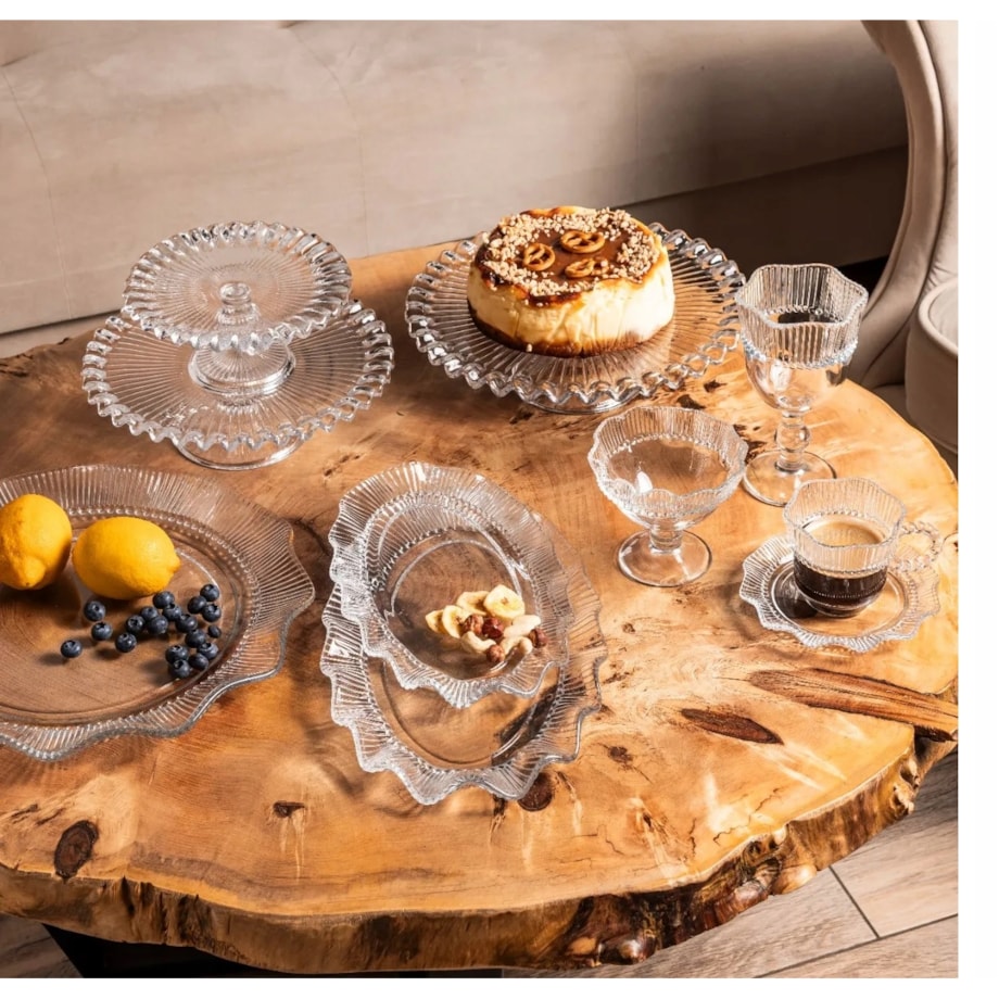 KOMPLET Filiżanka do kawy herbaty ze spodkiem szklana 6x 200 ml WZOREK