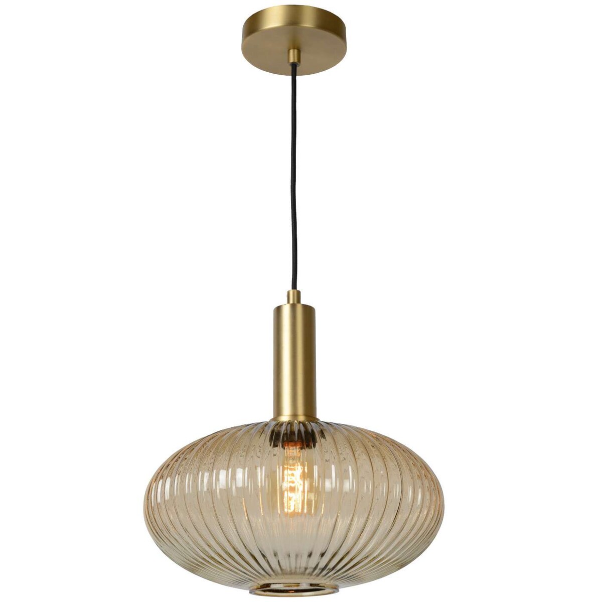 LAMPA wisząca MALOTO 45386/30/62 Lucide szklana OPRAWA loftowy zwis bursztynowy mosiądz