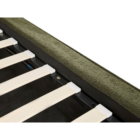 Łóżko z pojemnikiem boucle 180 x 200 cm ciemnozielone MOISSAC