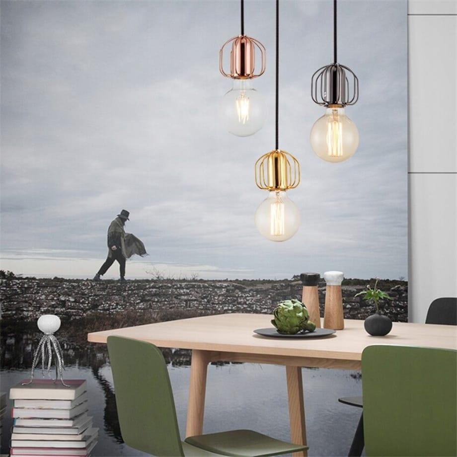 Lampa Sufitowa Wisząca Srebrna W Stylu Loft Chrom