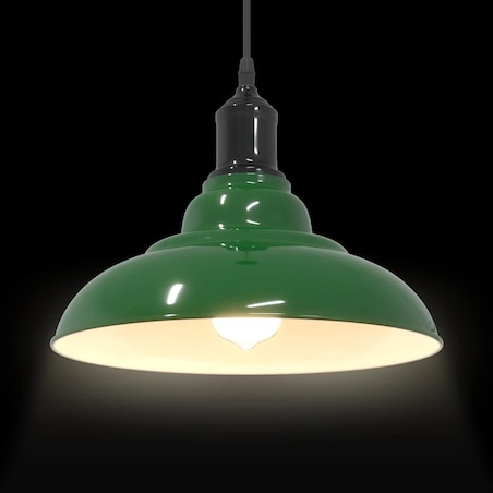 vidaXL Lampa wisząca z regulacją wysokości E27 połysk zielony metal