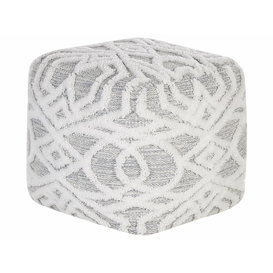 Puf 40 x 40 cm biało-szary BHILWARA