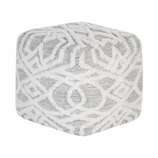 Puf 40 x 40 cm biało-szary BHILWARA