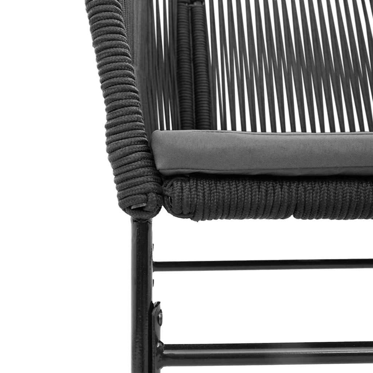 vidaXL 3-częściowy zestaw ogrodowy poduszkami czarny polirattan szkło