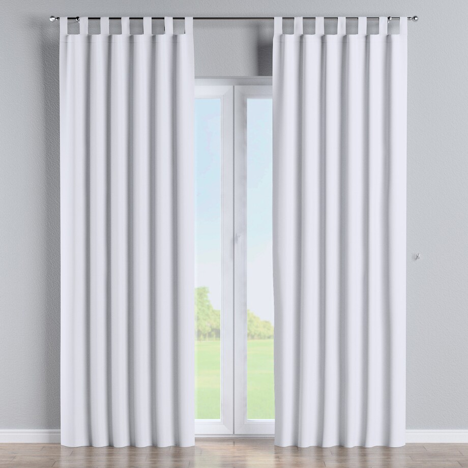 Zasłona na szelkach 1 szt. 130x260 stalowa biel
