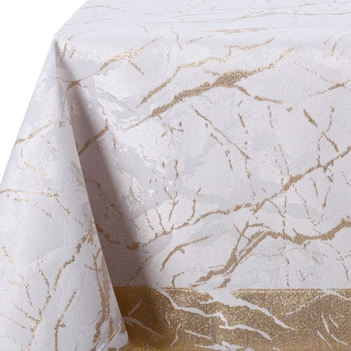 Obrus złoty Marmur - 120x180 cm - złoty