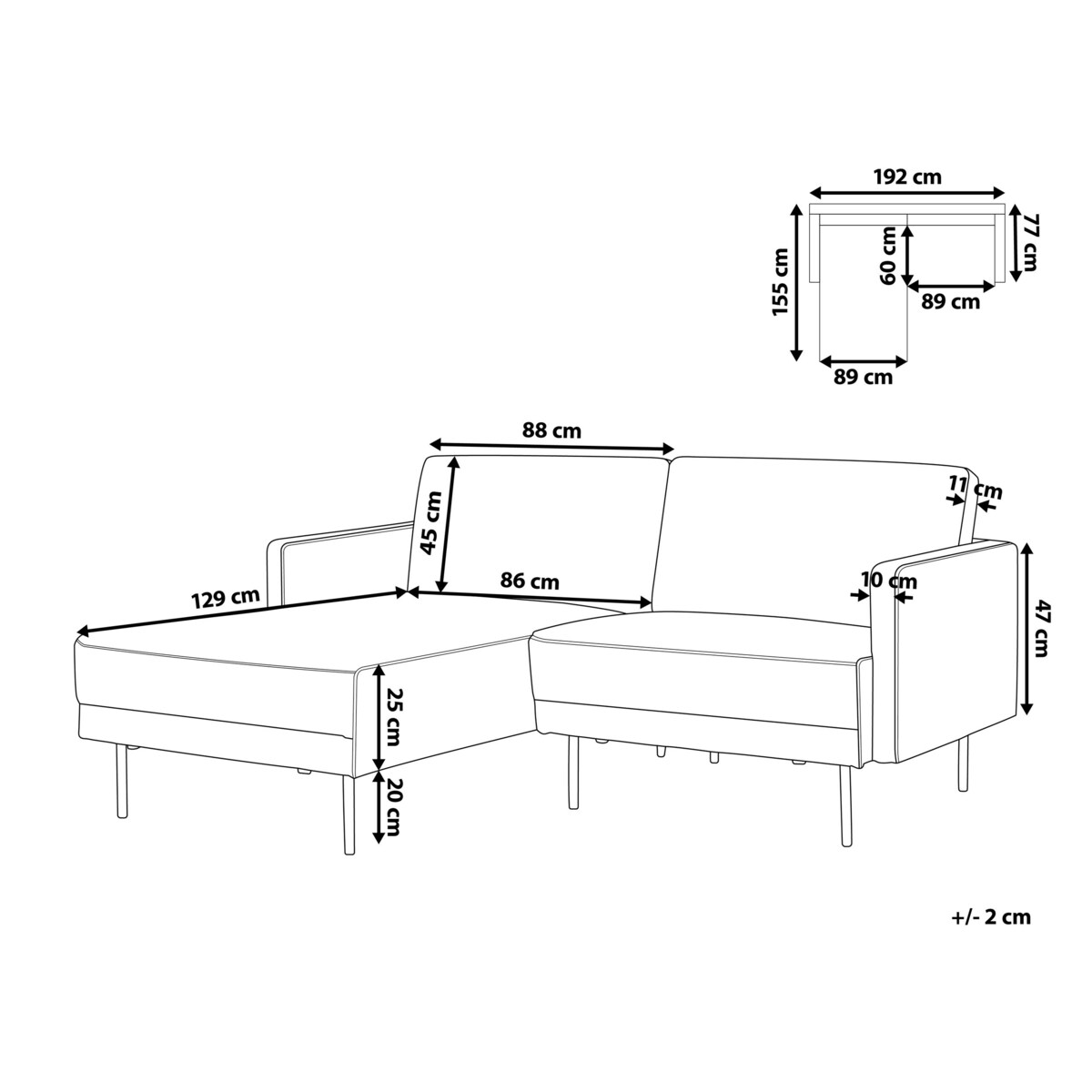Narożnik prawostronny różowy brąz BREDA