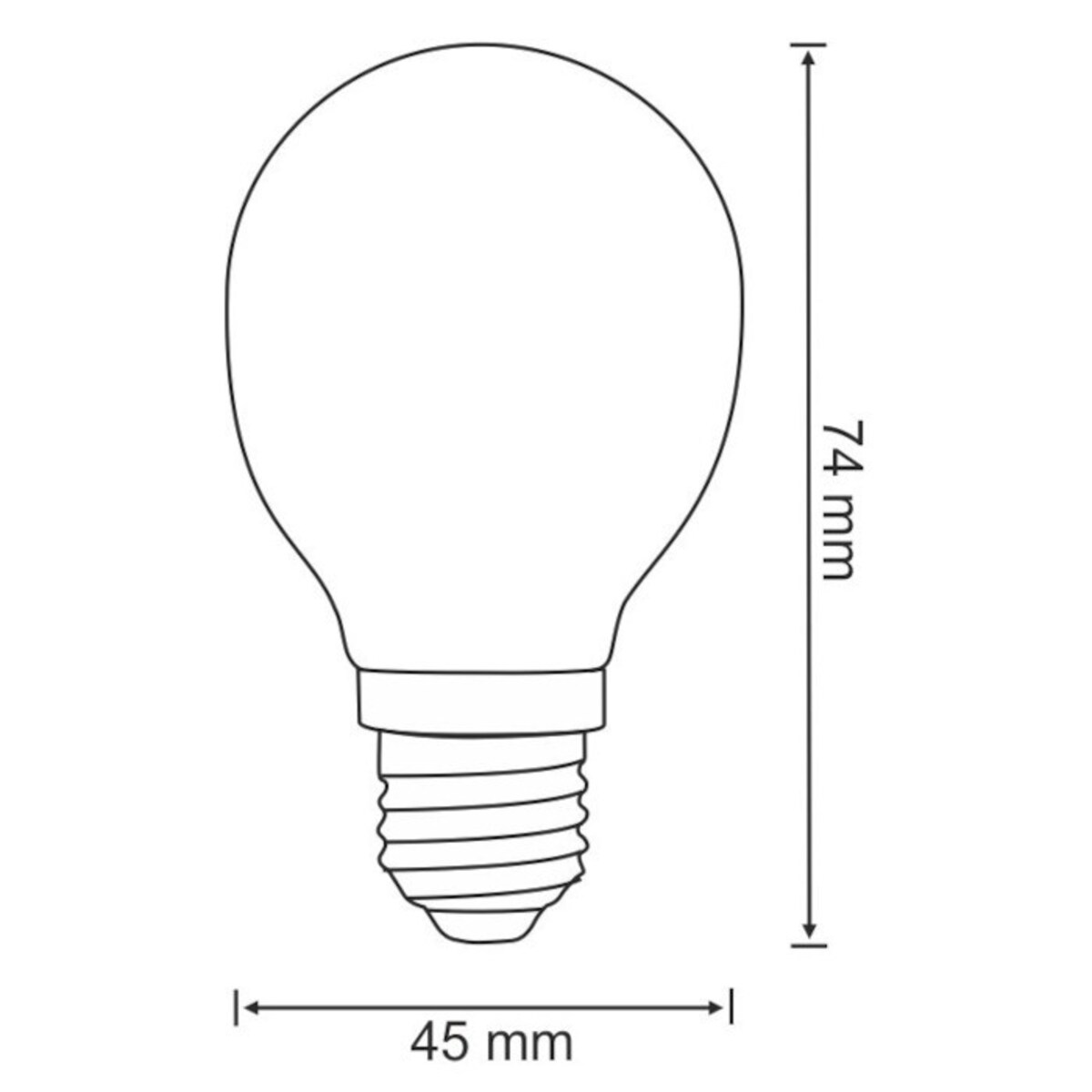 Filamentowa żarówka retro 305091 G45 LED 2W E27 bańka 230lm 230V biała ciepła, Polux
