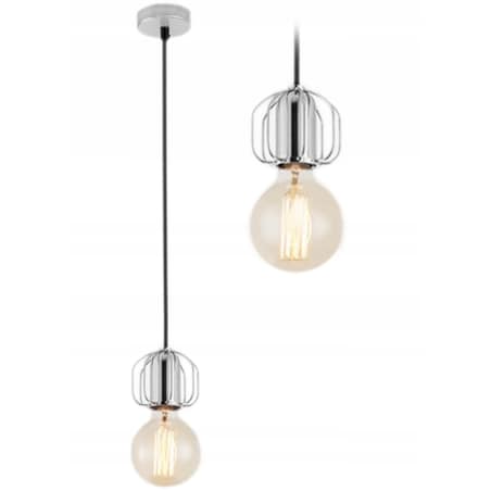 Lampa Sufitowa Wisząca Srebrna W Stylu Loft Chrom