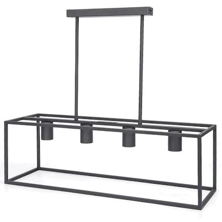 4-punktowa metalowa lampa wisząca z regulowanym drążkiem, e27 40-110 cm