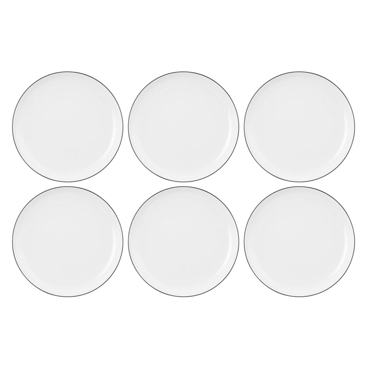 SELTMANN LIDO BLACK LINE Zestaw 6 talerzy obiadowych 17 cm