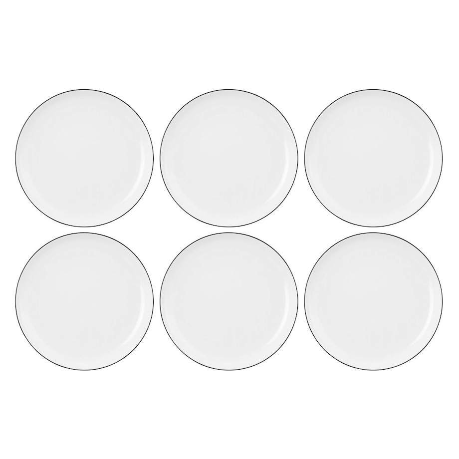 SELTMANN LIDO BLACK LINE Zestaw 6 talerzy obiadowych 17 cm