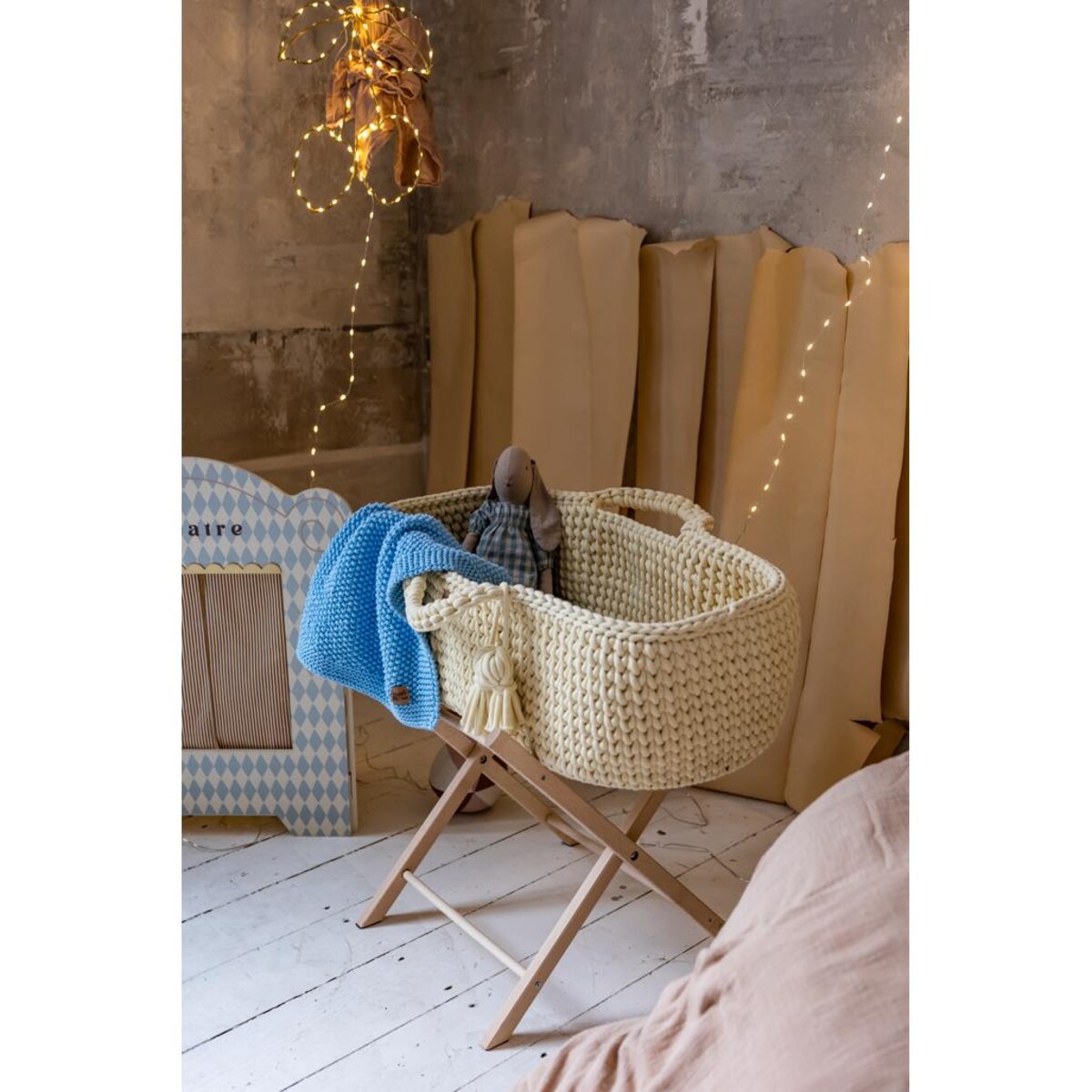 Kocyk Sensoryczny dla Noworodka - Niebieski - 70x50cm