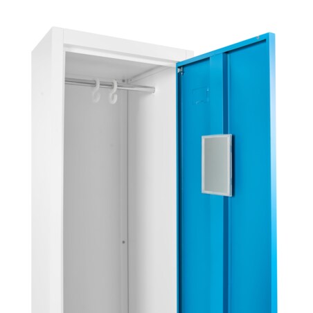 Szafa socjalna ubraniowa jednodrzwiowa ATHLETE Metal Biały/ niebieski