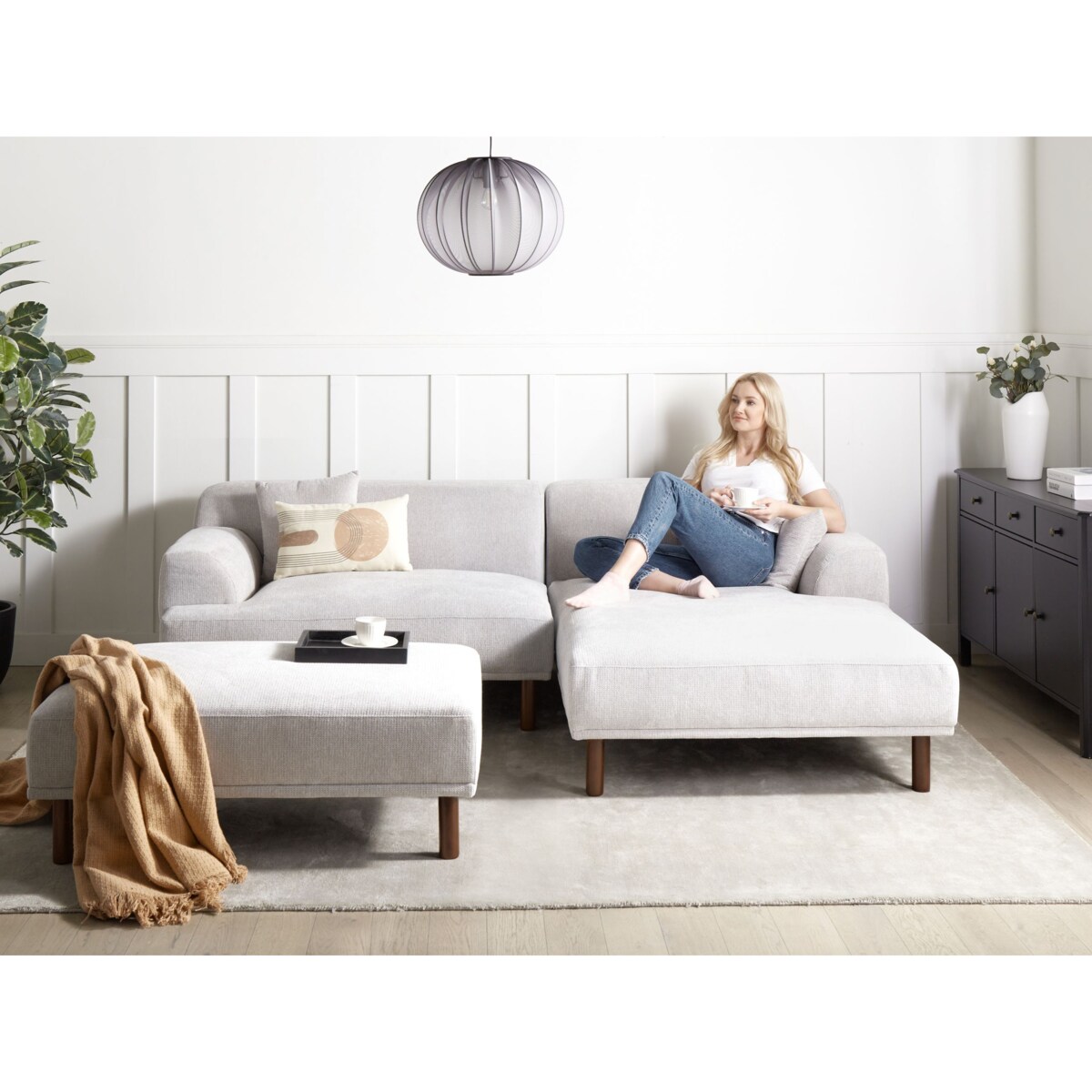 Otomana HOLT Jasnoszary