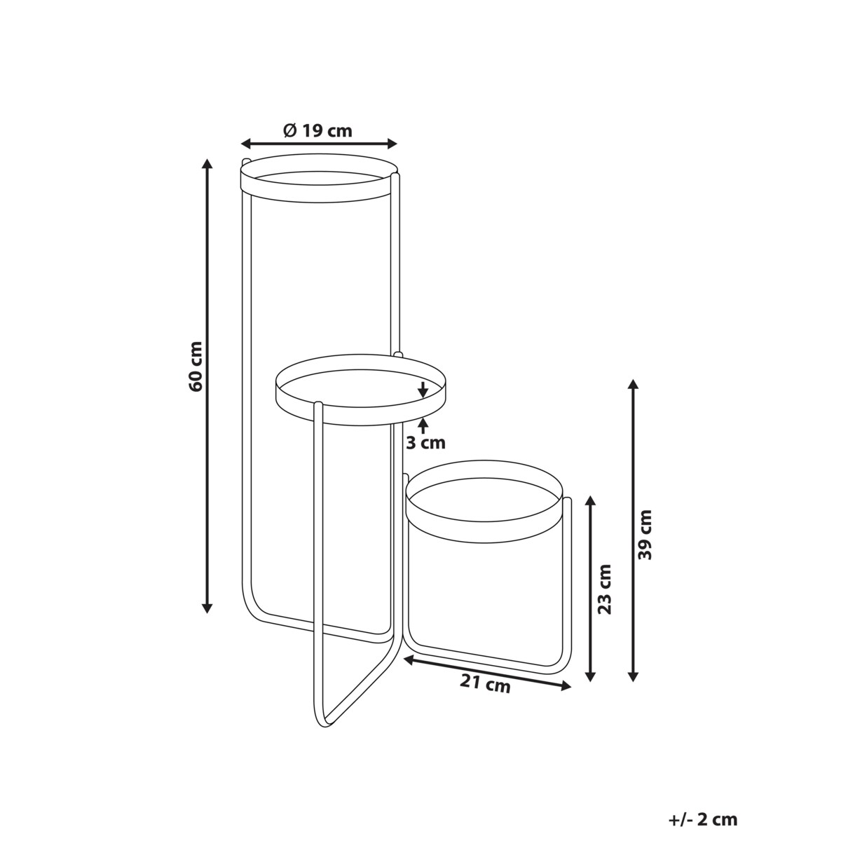 Doniczka na stojaku metalowa czarna FRAGARIA
