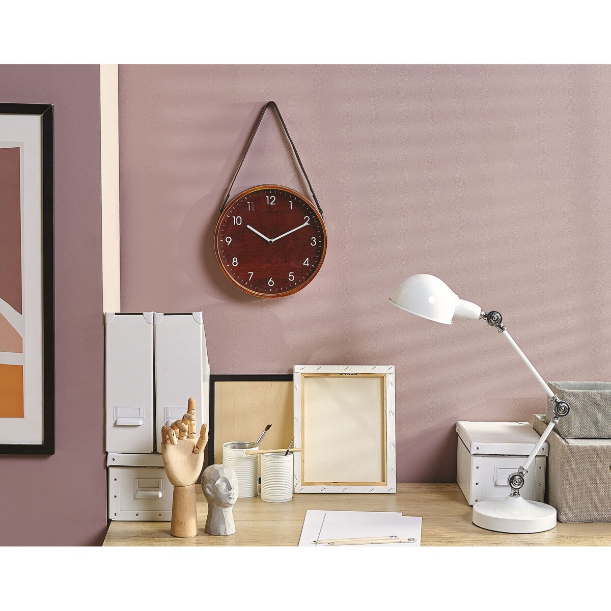 Zegar ścienny ø 26 cm brązowy RENENS