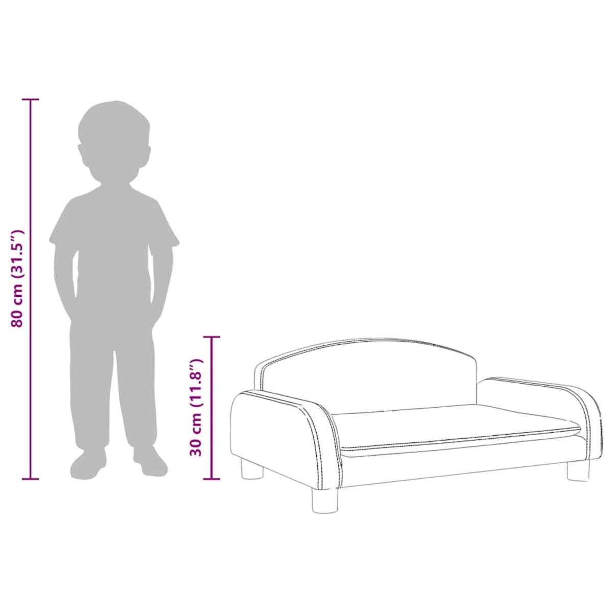 vidaXL Sofa dla dzieci, cappuccino, 70x45x30 cm, sztuczna skóra