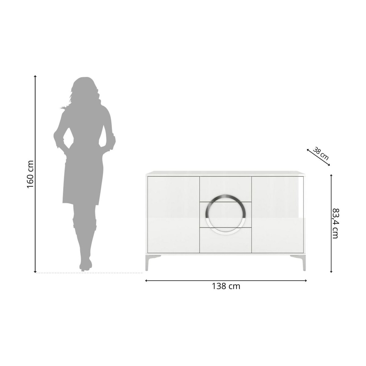 Biała nowoczesna komoda Dancan EVA | połysk