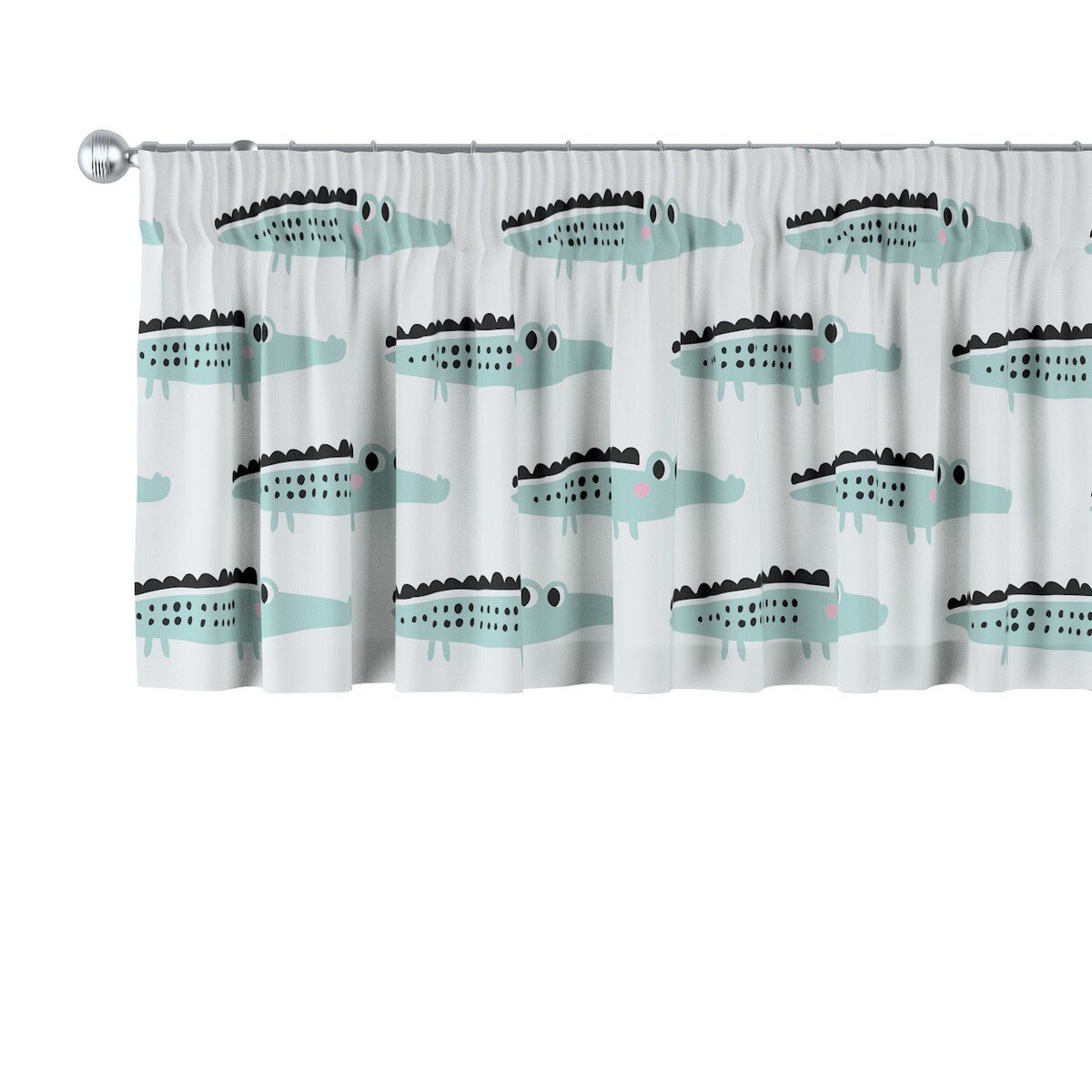 Lambrekin na taśmie marszczącej 130x40 ecru-zielony