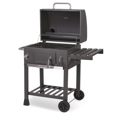 Grill węglowy ogrodowy komin żeliwny ruszt + pokrowiec Berdsen