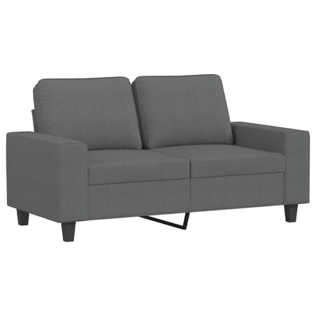 vidaXL Sofa 2-osobowa, ciemnoszara, 120 cm, tapicerowana tkaniną