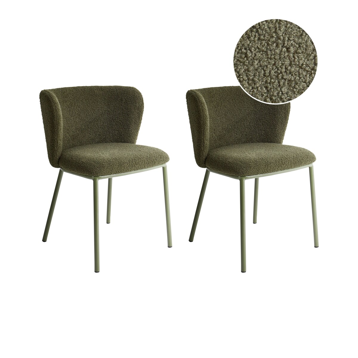 Zestaw 2 krzeseł do jadalni MINA II Ciemnozielony