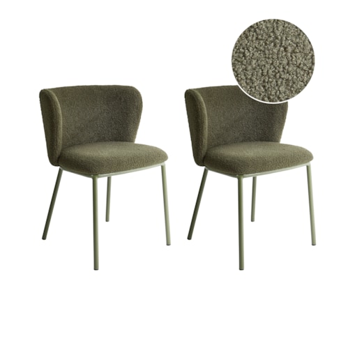 Zestaw 2 krzeseł do jadalni MINA II Ciemnozielony