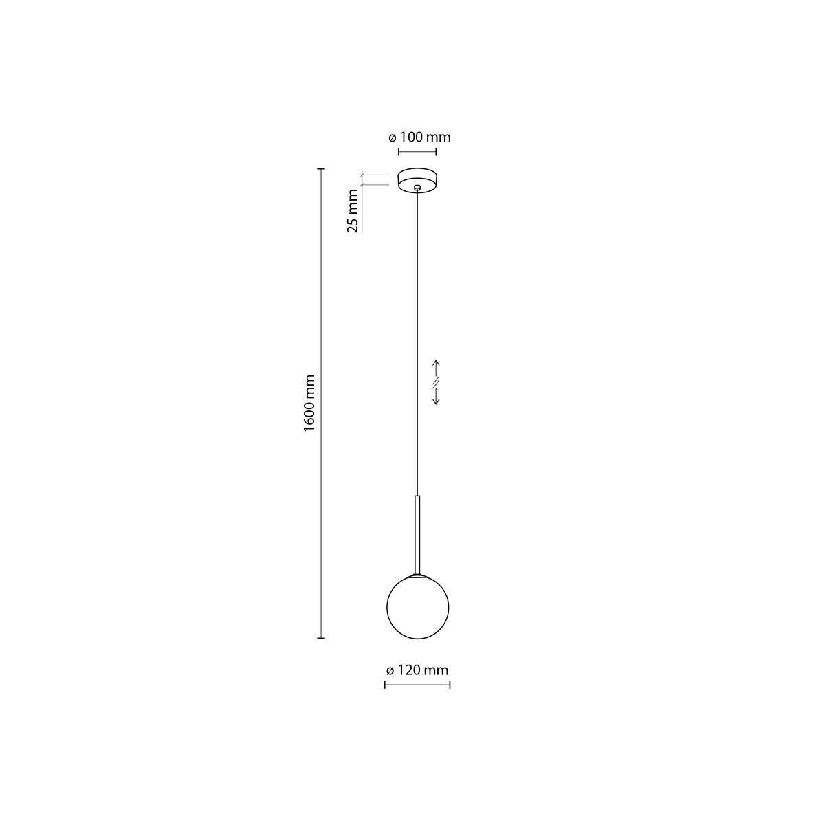 Lampa Wisząca Martin Czarna/Biała G9 Regulowana TK Lighting