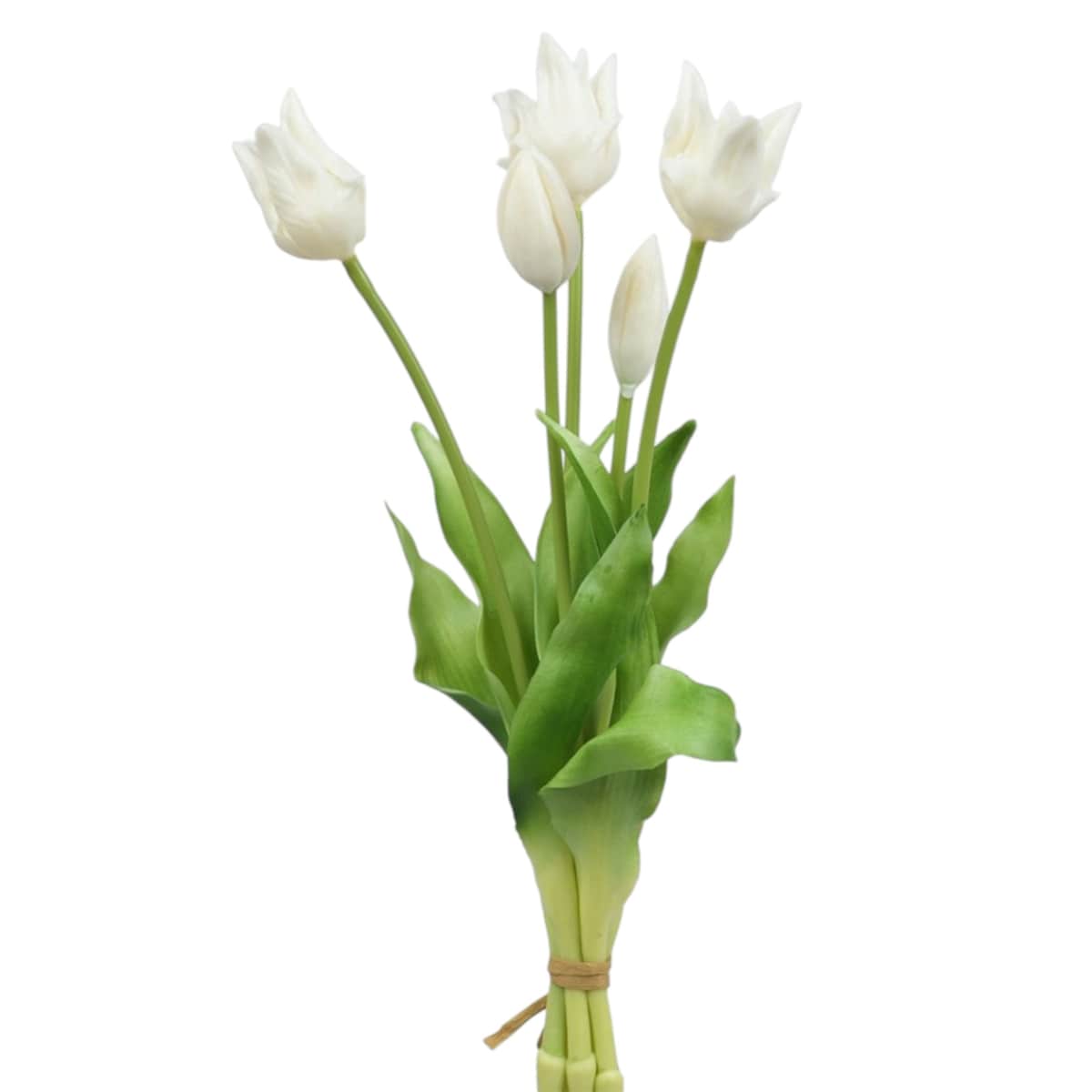 Bukiet silikonowych tulipanów 40 cm białe