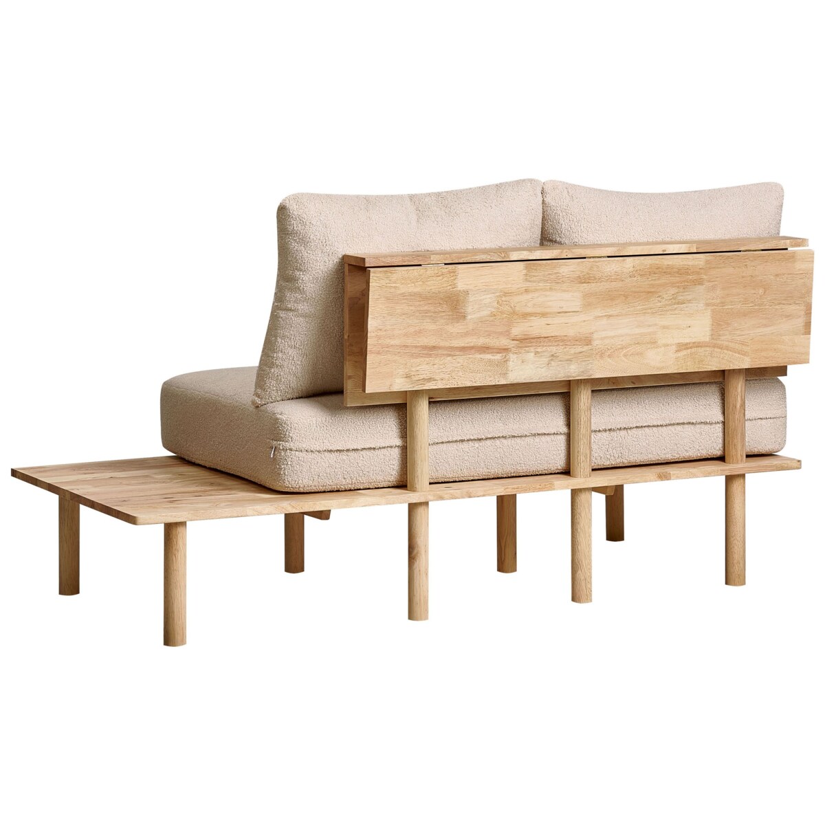 Sofa 2-osobowa ze stolikiem boucle beżowa SALO