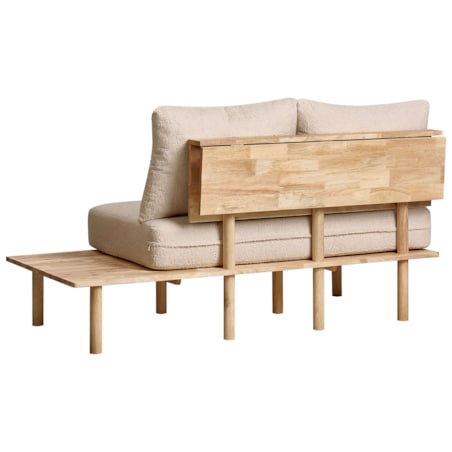Sofa 2-osobowa ze stolikiem boucle beżowa SALO