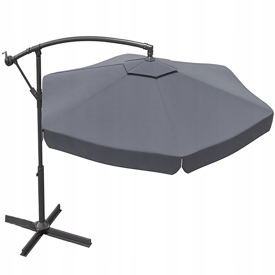 Parasol Ogrodowy Z Wysięgnikiem 350 Cm Duży Solidny Na Podstawie Składany