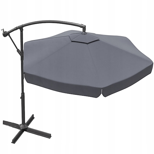 Parasol Ogrodowy Z Wysięgnikiem 350 Cm Duży Solidny Na Podstawie Składany