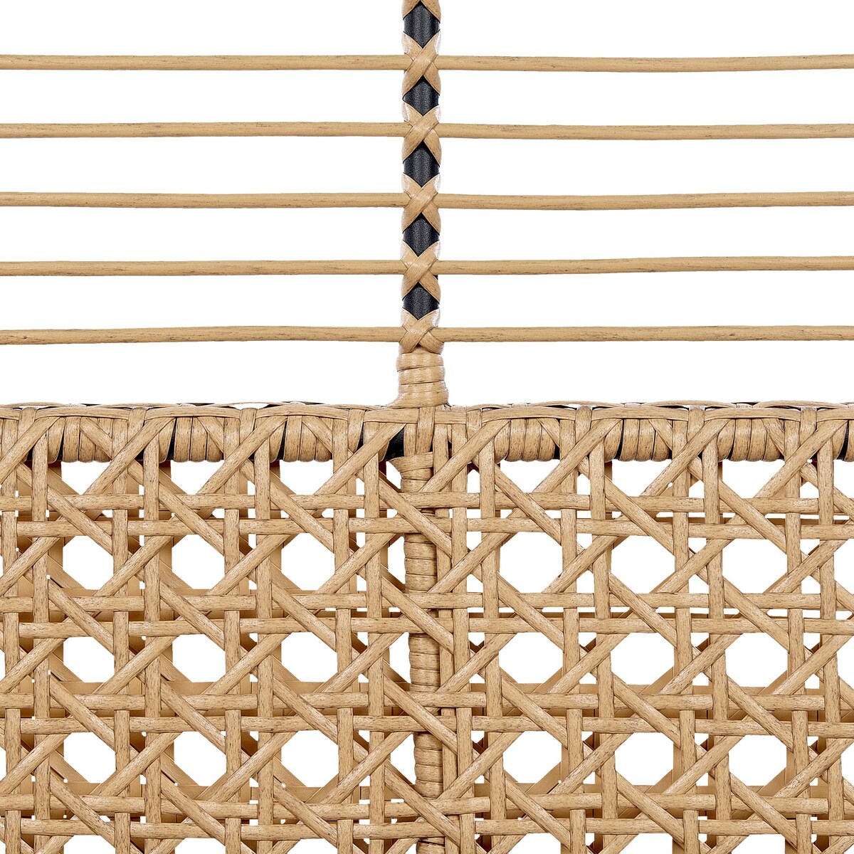 Ławka ogrodowa z poduchą PRATELLO 122 cm Technorattan Naturalny