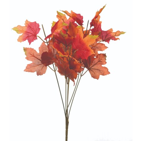 Roślina Sztuczna Gałązka Wiązanka Liści Klonu 40Cm Czerwona Żółta Jak Żywa