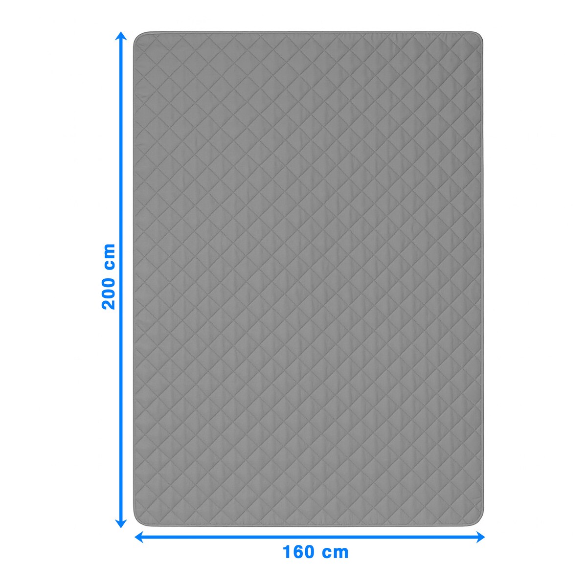 Narzuta Na Łóżko Kanapę Na Plażę Pikowana 160X200 Cm Szaro-Biała