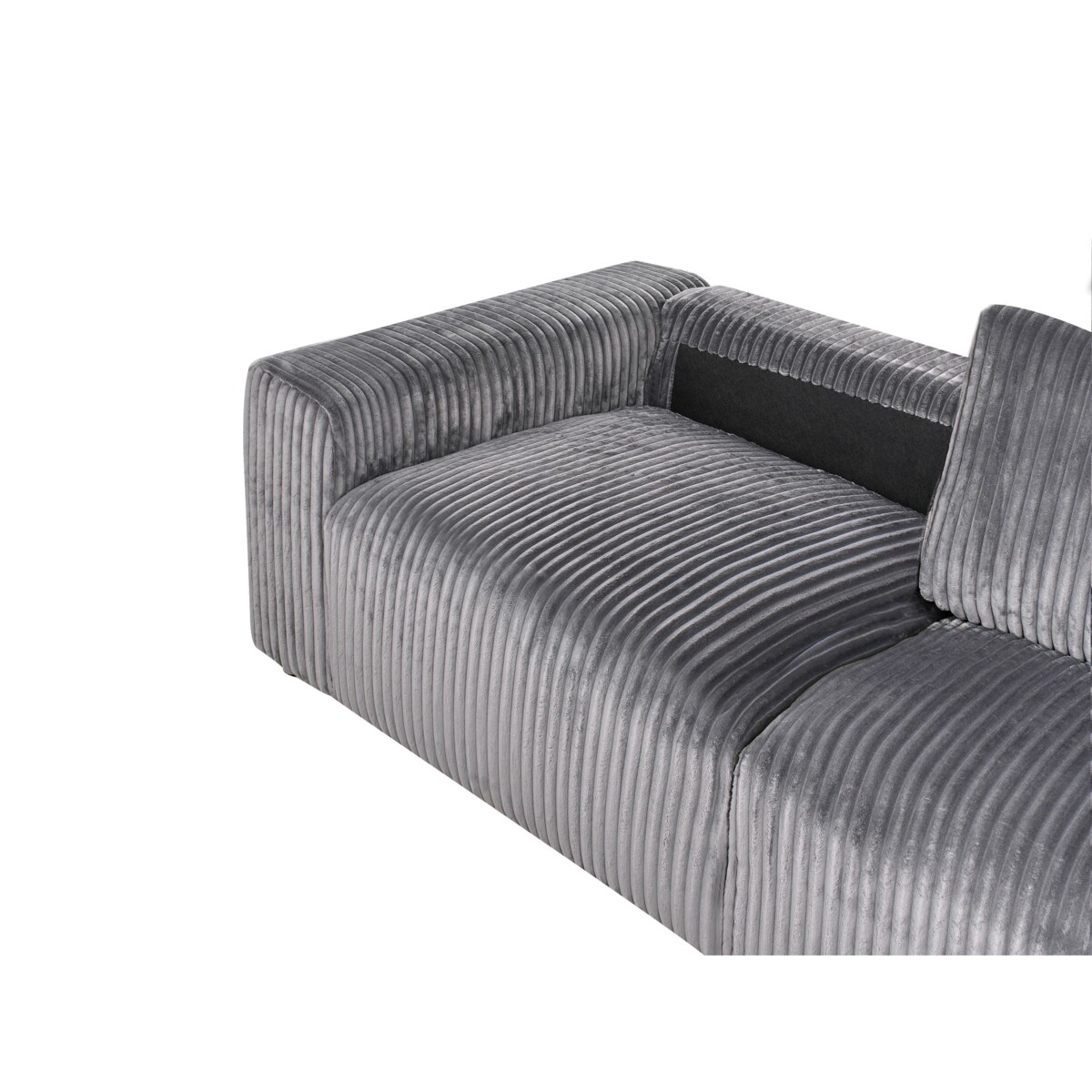 Sofa 3-osobowa sztruksowa szara SANDORA