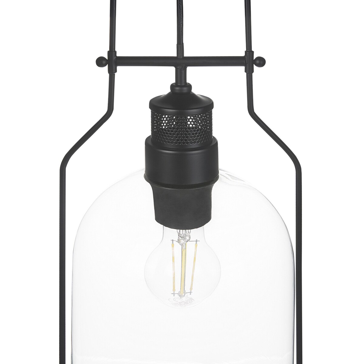 Zestaw 2 lamp wiszących metalowy czarny BASHILO