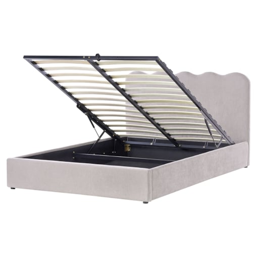 Łóżko z pojemnikiem NANTERRE 160 x 200 cm Beżowoszary