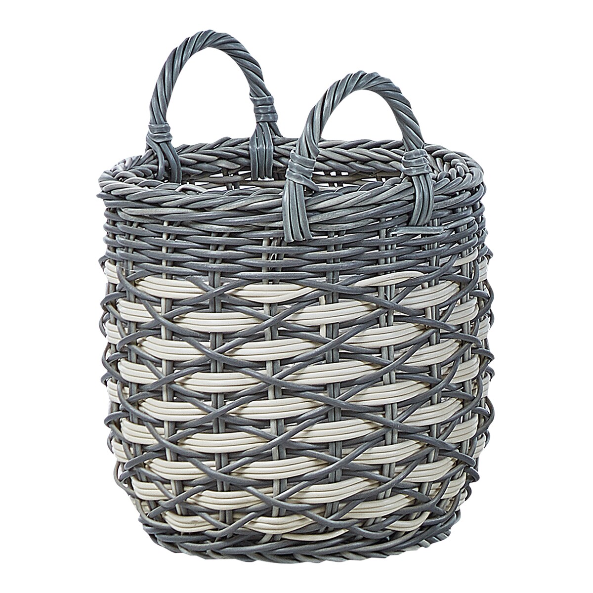 Zestaw 3 koszy na kwiaty GEFIRA 31/39/49 cm Technorattan Szary