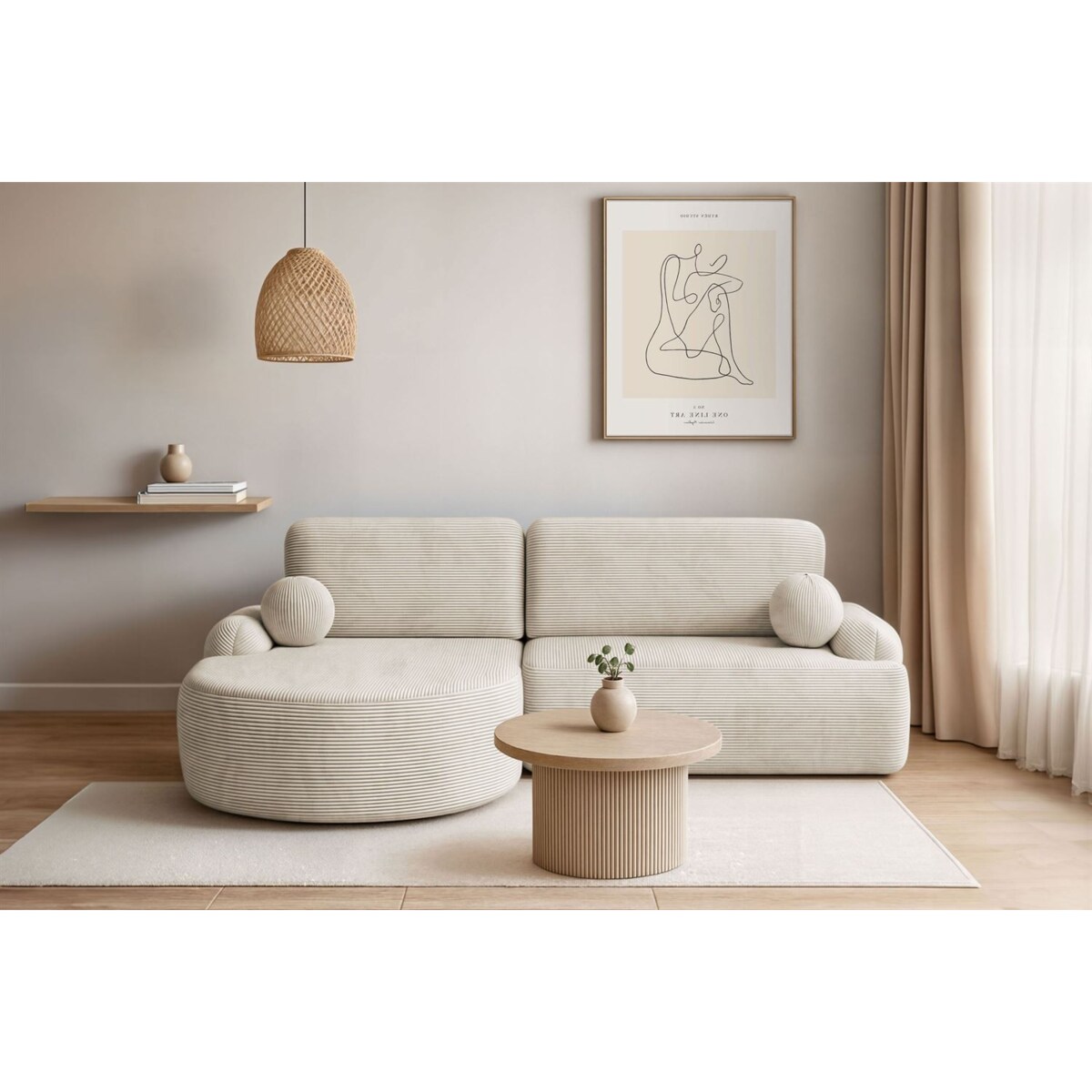 Zaokrąglony narożnik CLEO II z funkcją spania, wersja lewa, Poso 105